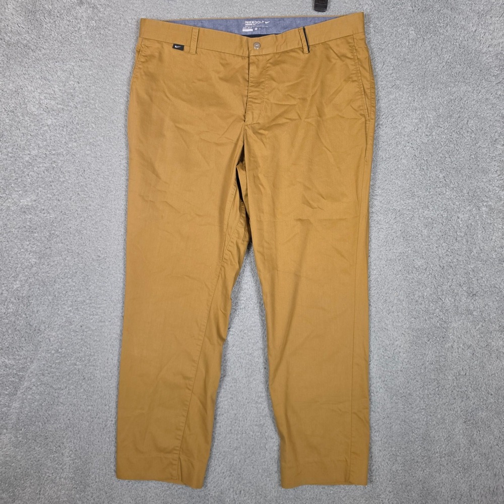 Nike Chino Pants Mens 36 Brown Excellent Tapered Golf Modern Fit Dri-Fit - Picture 4 of 9